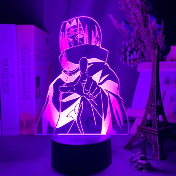 3d Illusion Lamp Uchiha Sasuke Naruto Anime Figure Kids Bedroom Led Night Light